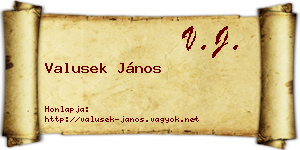 Valusek János névjegykártya