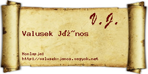 Valusek János névjegykártya