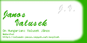 janos valusek business card